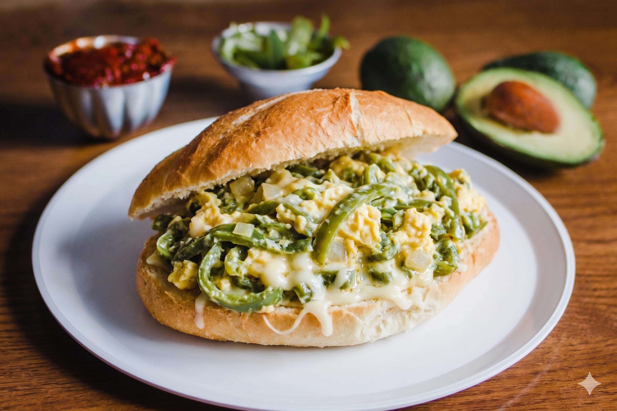 Rajas con huevo, picosita y cremosa